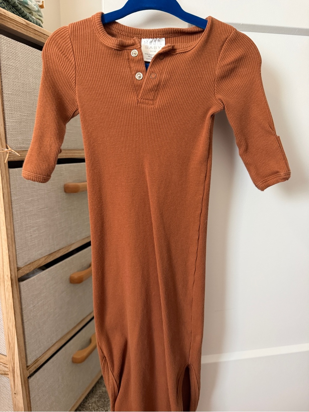 Organic Ribbed One-Piece Romper in Rust by Zara Baby